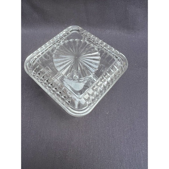 Hoosier Glass Square Refrigerator Dish Clear Square with Cover Lid Depre… - Picture 7 of 12